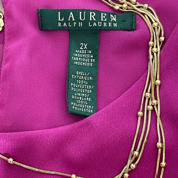 RALPH LAUREN FUCHSIA SLEEVELESS BLOUSE SZ 2X - Picture 7 of 10